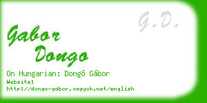 gabor dongo business card