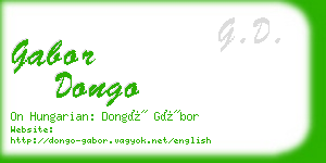 gabor dongo business card